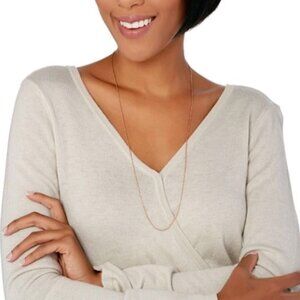 Genuine 14k Yellow Gold Necklace 22" Adjustable Link Chain With Bead Jewelry